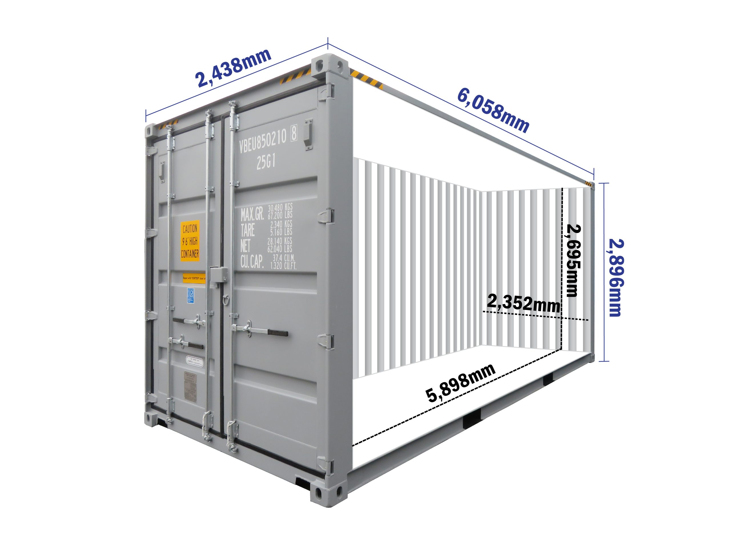 20ft High Cube Shipping Container RAL 7042 – BSL Containers Ltd